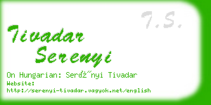 tivadar serenyi business card